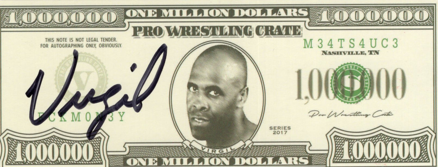 Virgil Parody signed 1 M bill! auto autographed WWE WWF WCW vincent