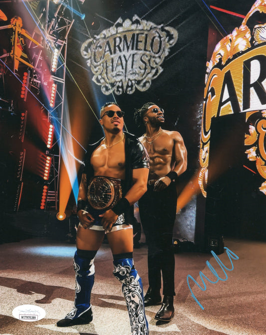 Carmelo Hayes jsa NXT  (funhouse metallic 8x10) photo signed autographs