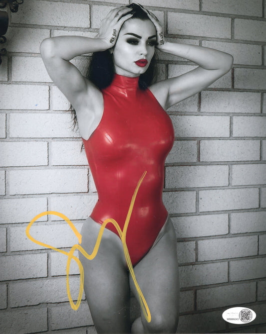 Paige Saraya JSA COA (metallic 8x10) photo signed auto autographed WWE AEW