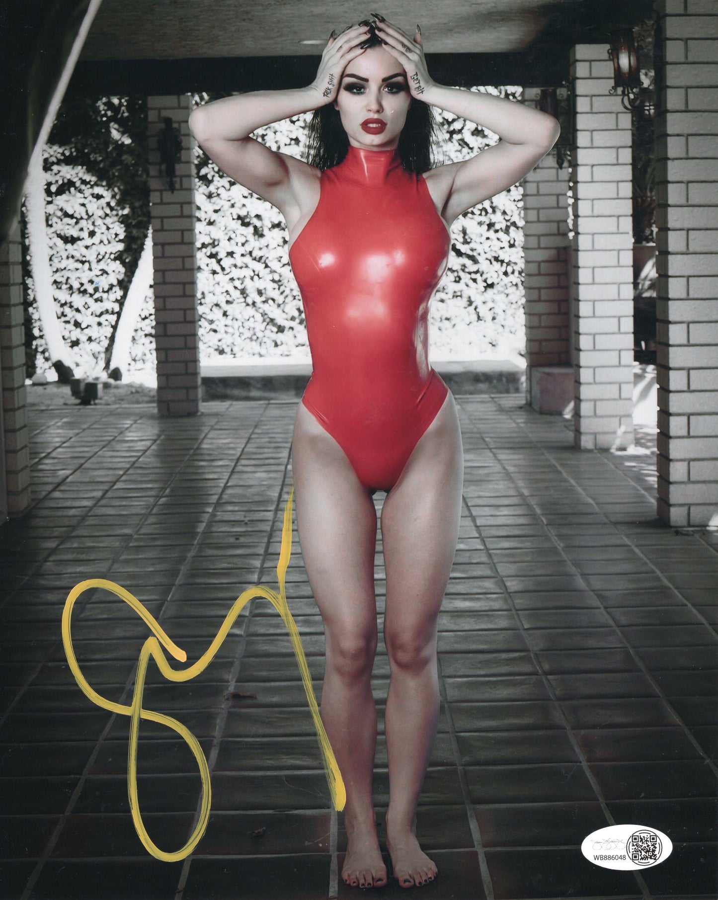 Paige Saraya JSA COA (metallic 8x10) photo signed auto autographed WWE AEW