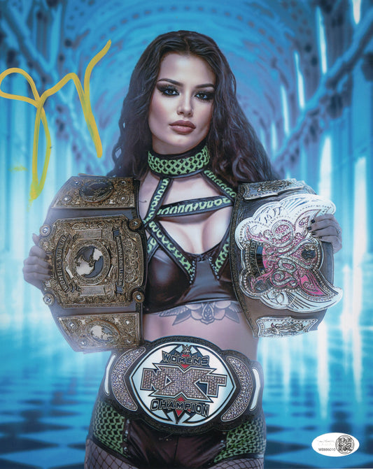 Paige Saraya JSA COA (metallic 8x10) photo signed auto autographed WWE AEW