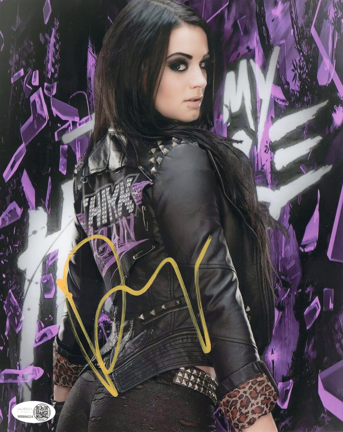 Paige Saraya JSA COA (metallic 8x10) photo signed auto autographed WWE AEW