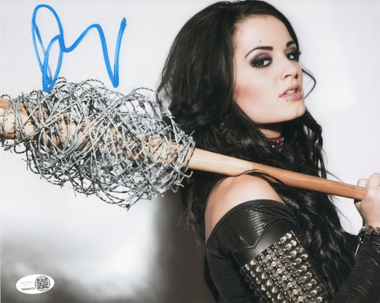 Paige Saraya JSA COA (metallic 8x10) photo signed auto autographed WWE AEW