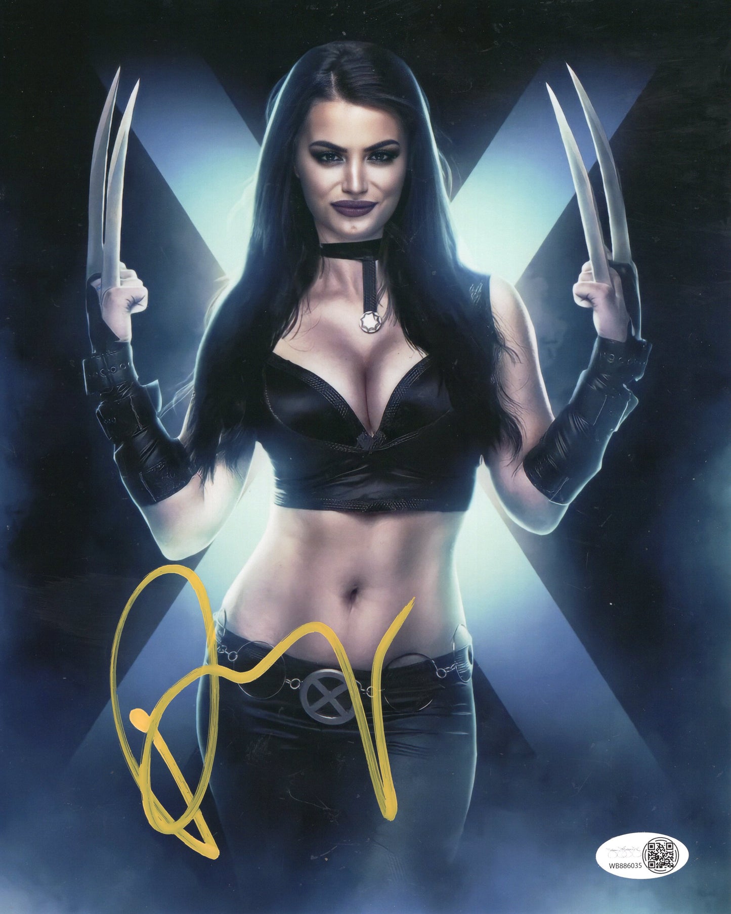 Paige Saraya JSA COA (metallic 8x10) photo signed auto autographed WWE AEW
