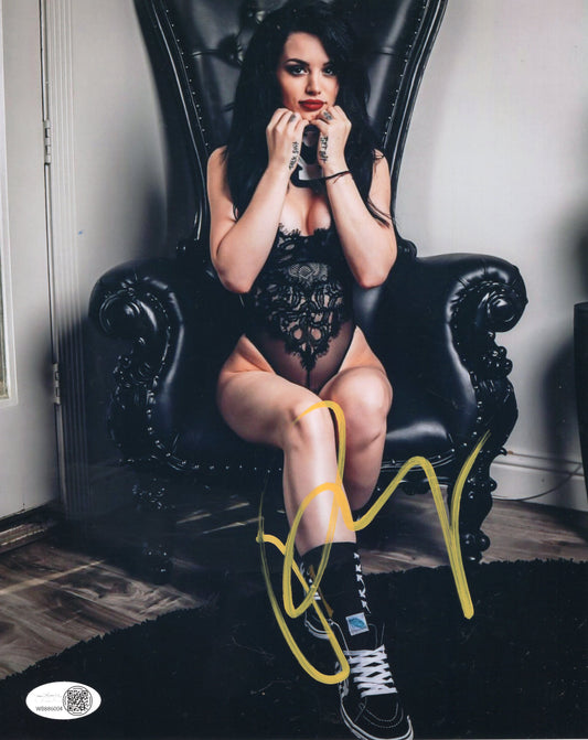 Paige Saraya JSA COA (metallic 8x10) photo signed auto autographed WWE AEW