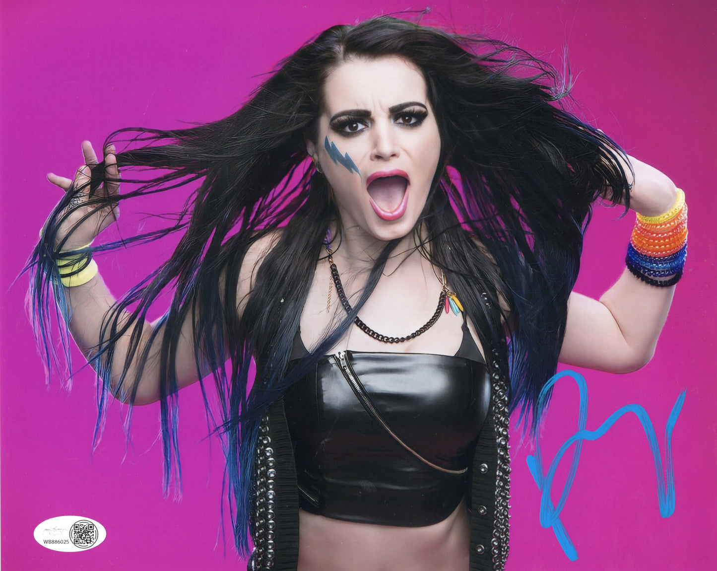 Paige Saraya JSA COA (metallic 8x10) photo signed auto autographed WWE AEW