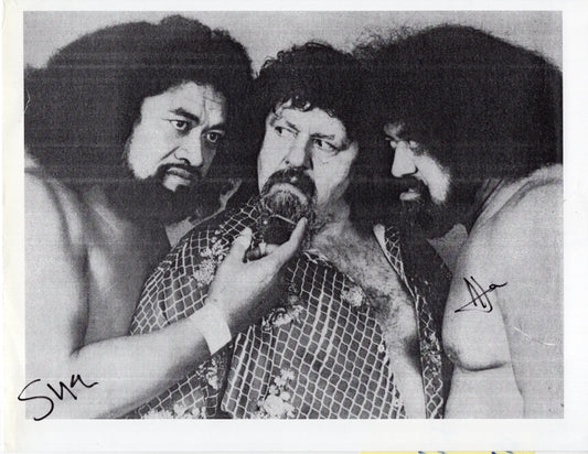 Afa Sika Wild Samoans WWF  8.5x11 photo signed auto autographed