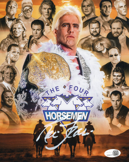 Ric Flair (8x10 metallic) jsa coa photo signed autographed WWE funhouse