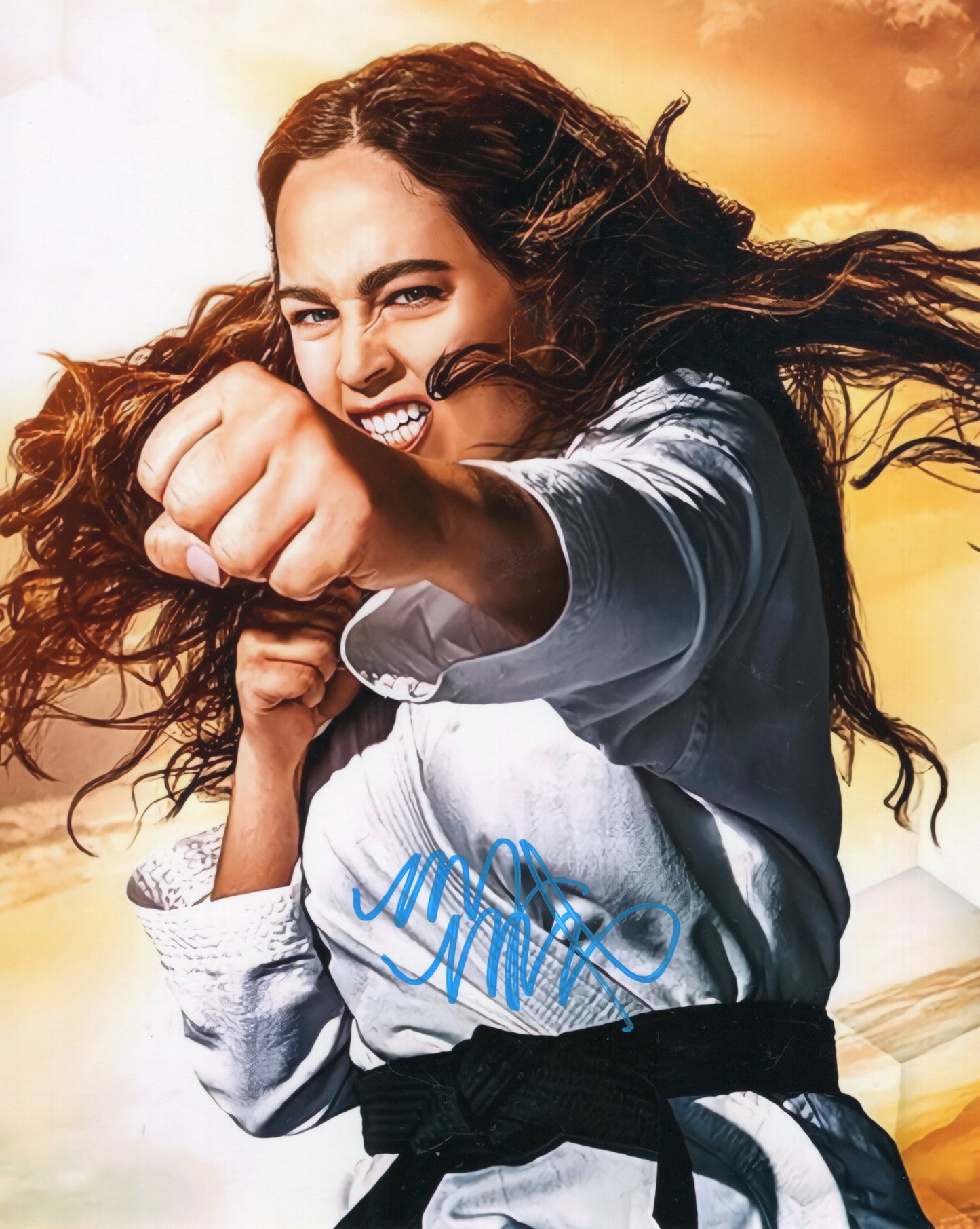 Mary Mouser (metallic 8x10) cobra kai Sam Larusso celebrity autograph signed