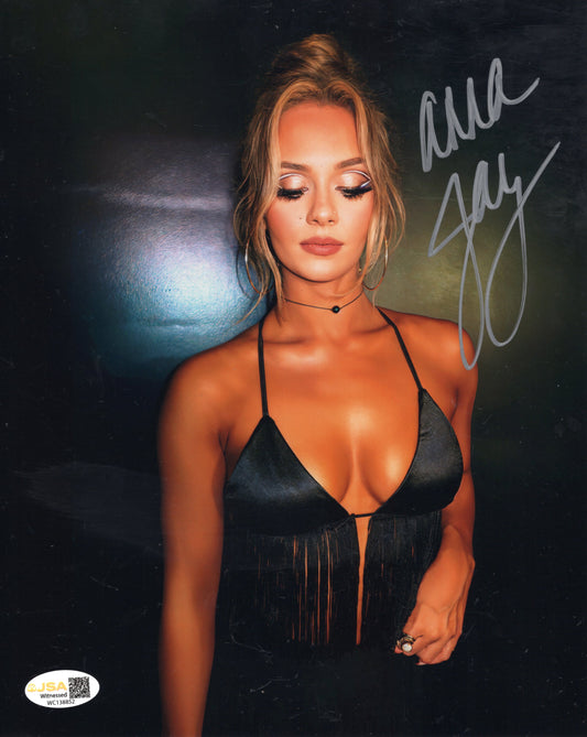 Anna Jay signed (8x10 metallic) photo AEW auto autographed JSA COA