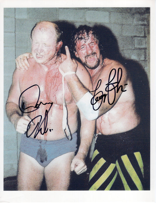 Terry Funk Dory funk Jr. (8.5x11) signed autographed WWF WWE