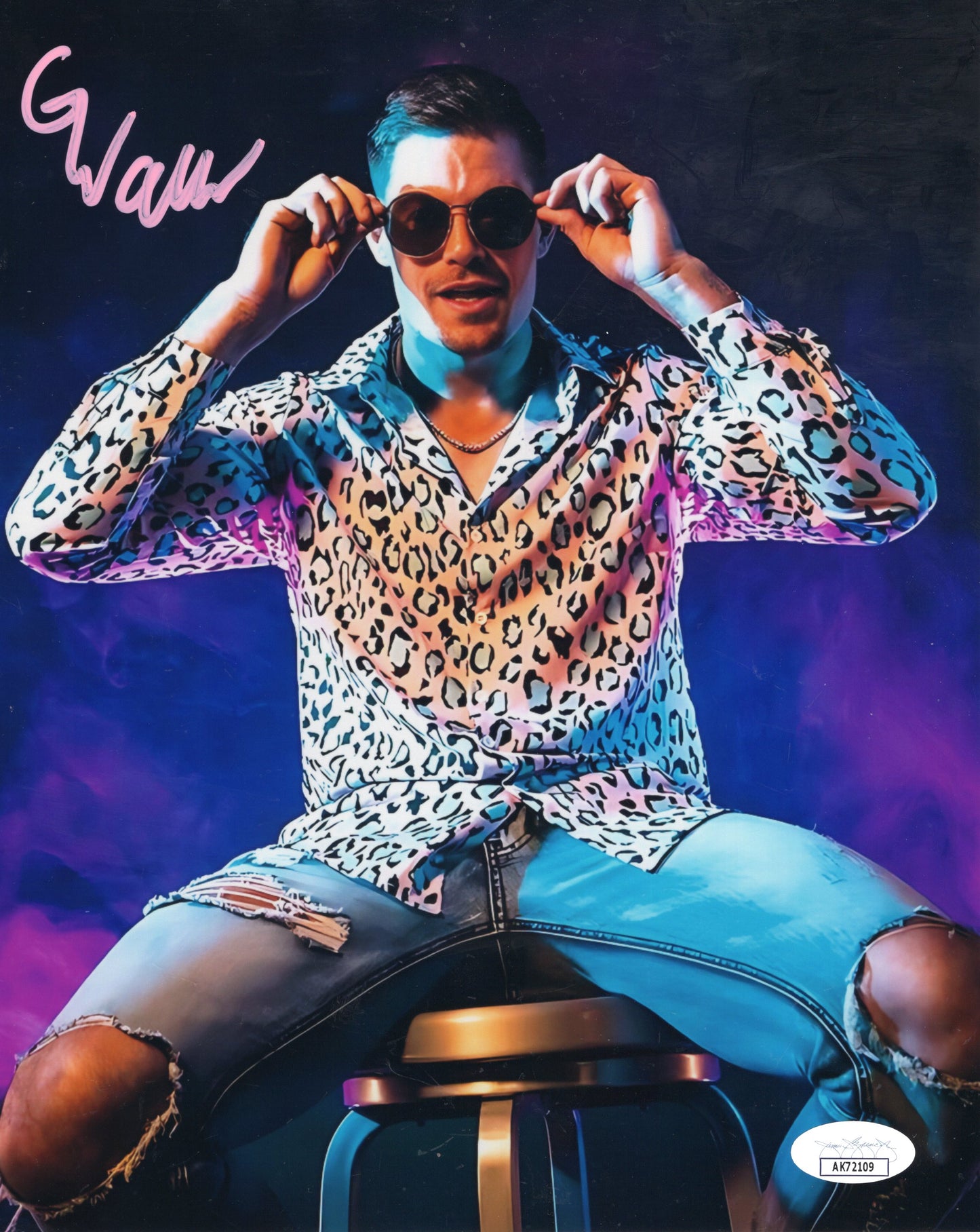 Grayson Waller Funhouse metallic 8x10 - JSA NXT WWE photo signed auto autographed