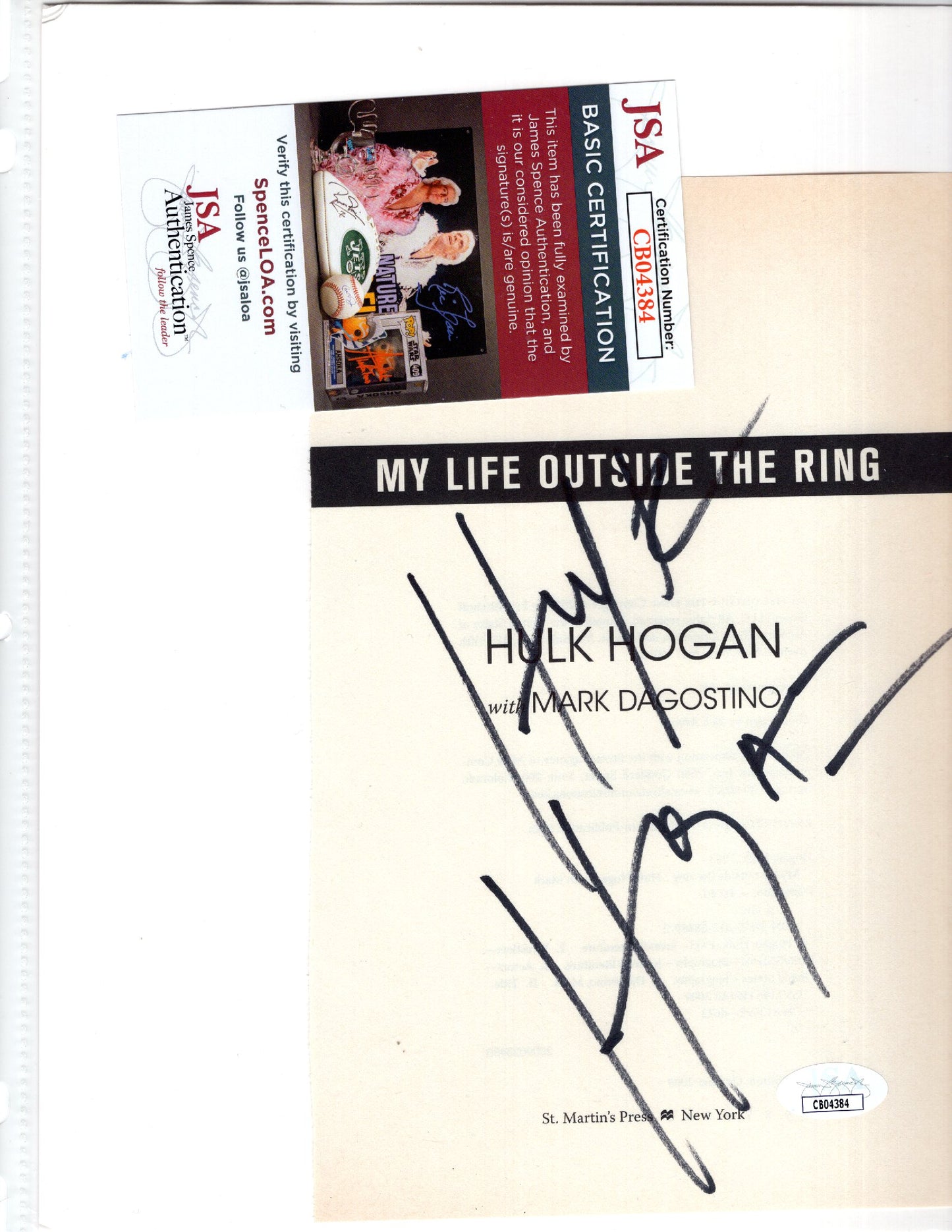 Hulk Hogan Cut JSA COA WWE WWF NWO WCW TNA signed auto autographed