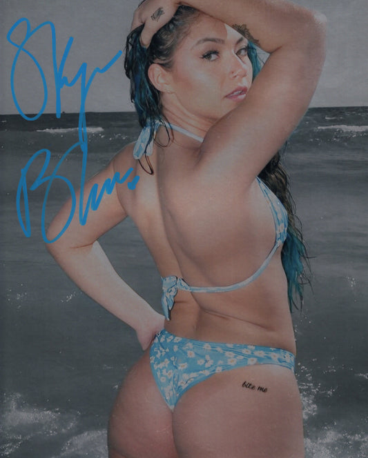 Skye Blue AEW WWE NXT METALLIC 8x10 photo signed auto autographed