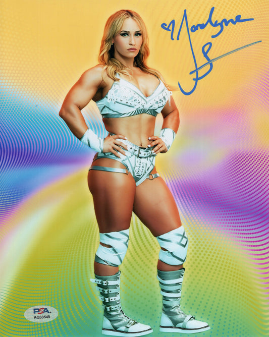 Jordynne Grace (metallic 8x10 photo) PSA COA FUNHOUSE WWE NXT TNA autographed signed
