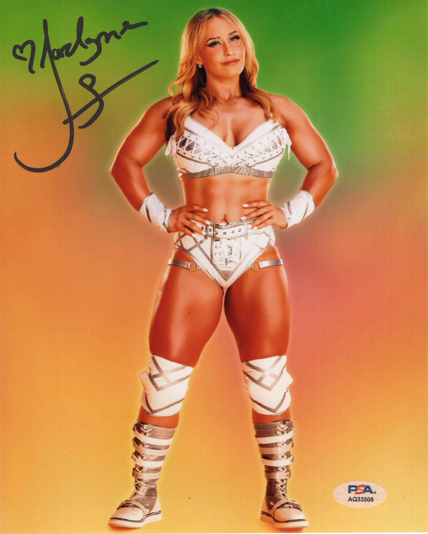 Jordynne Grace (metallic 8x10 photo) PSA COA FUNHOUSE WWE NXT TNA autographed signed