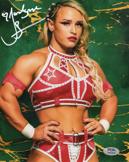 Jordynne Grace (metallic 8x10 photo) PSA COA FUNHOUSE WWE NXT TNA autographed signed