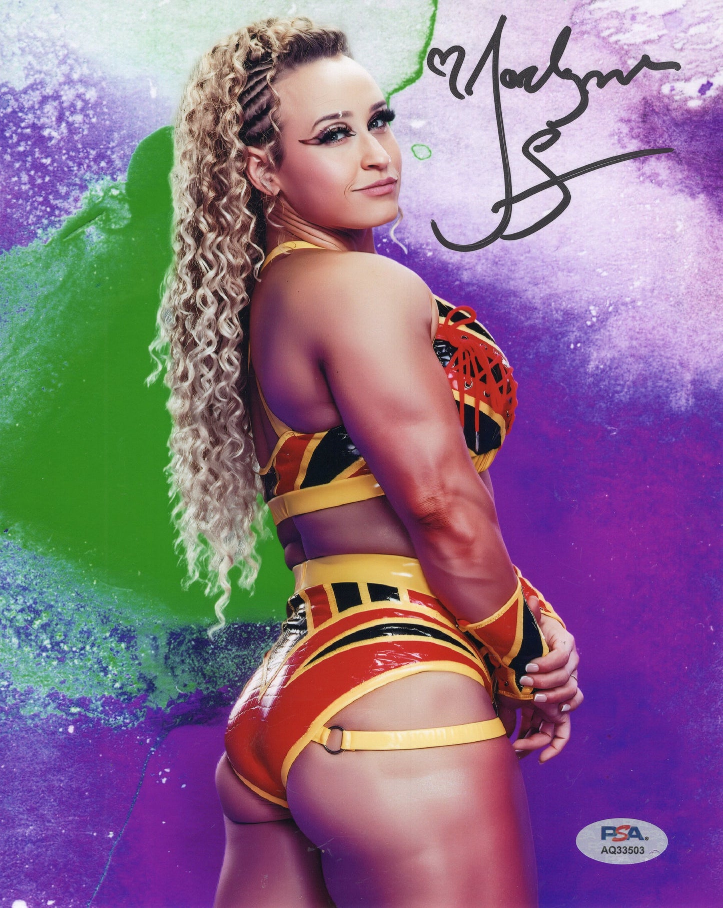 Jordynne Grace (metallic 8x10 photo) PSA COA FUNHOUSE WWE NXT TNA autographed signed