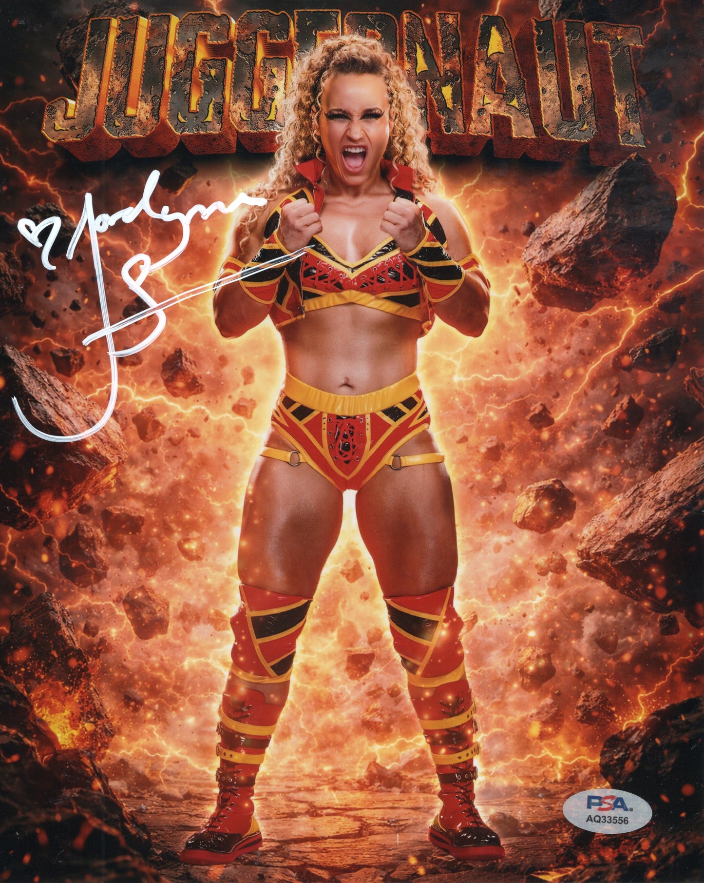 Jordynne Grace (metallic 8x10 photo) PSA COA FUNHOUSE WWE NXT TNA autographed signed