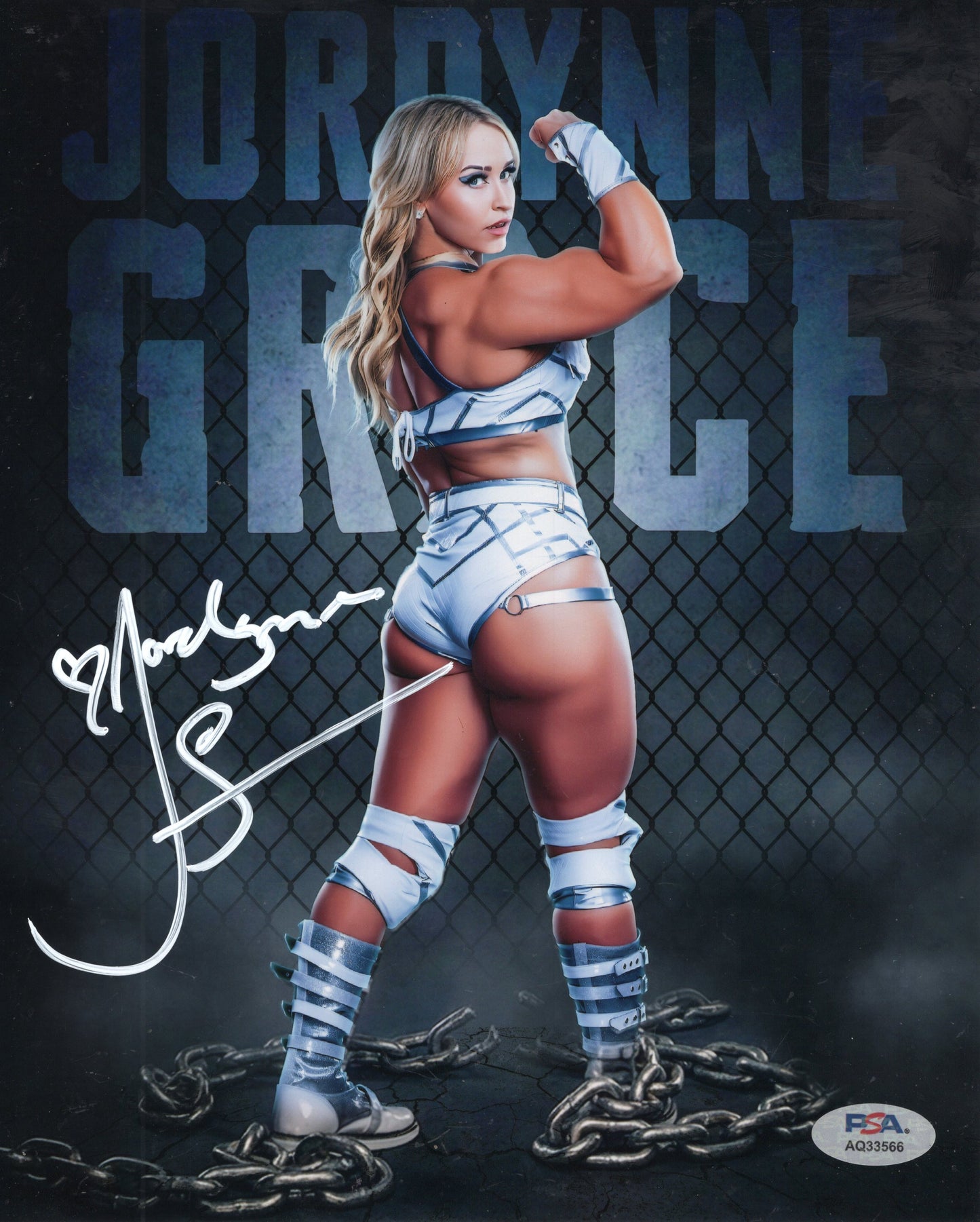 Jordynne Grace (metallic 8x10 photo) PSA COA FUNHOUSE WWE NXT TNA autographed signed