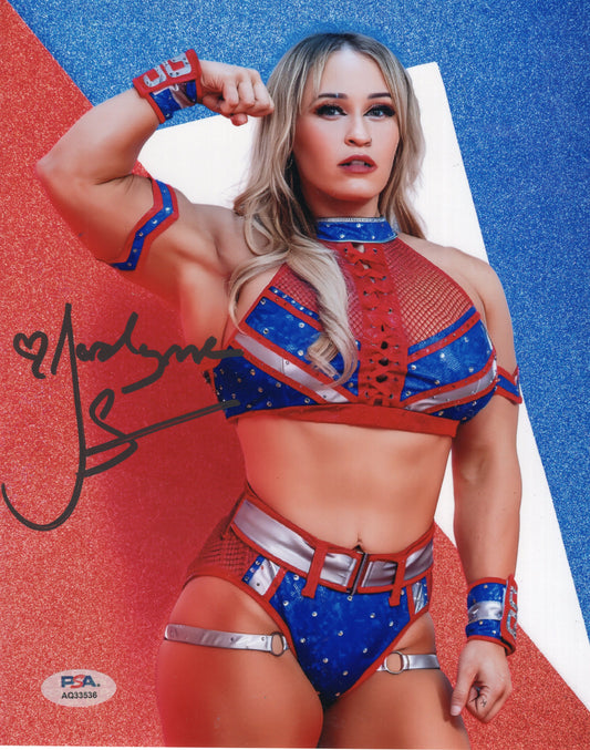 Jordynne Grace (metallic 8x10 photo) PSA COA FUNHOUSE WWE NXT TNA autographed signed