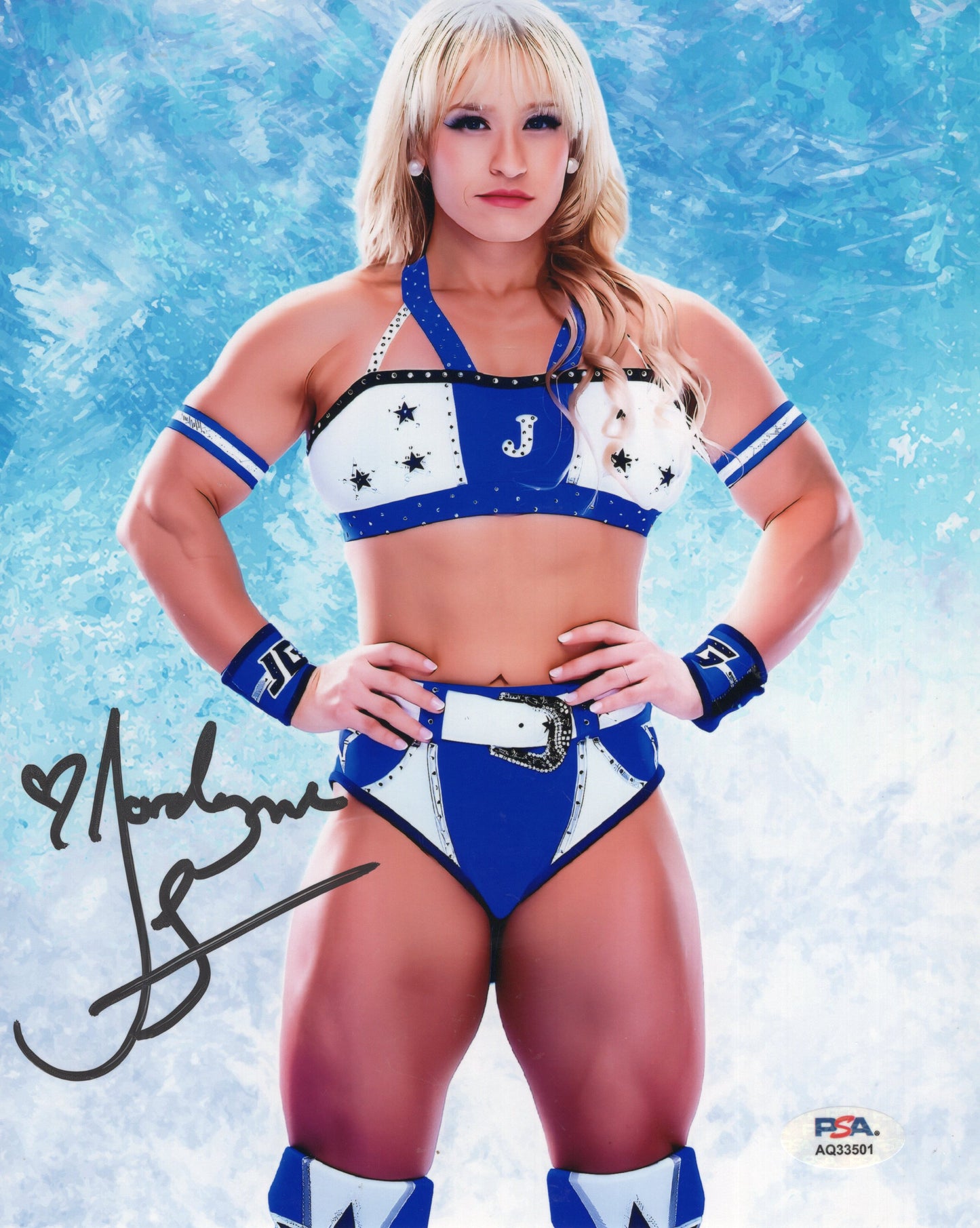 Jordynne Grace (metallic 8x10 photo) PSA COA FUNHOUSE WWE NXT TNA autographed signed