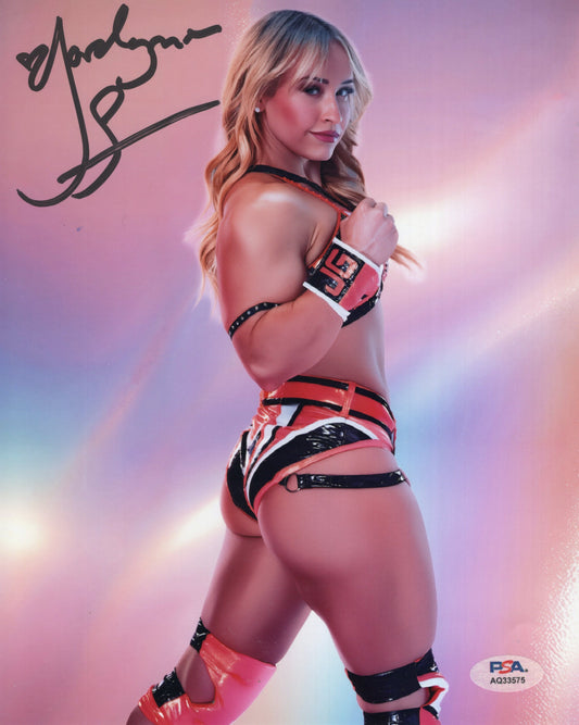 Jordynne Grace (metallic 8x10 photo) PSA COA FUNHOUSE WWE NXT TNA autographed signed