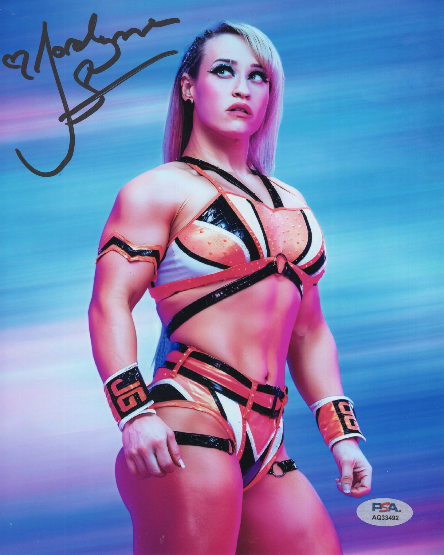 Jordynne Grace (metallic 8x10 photo) PSA COA FUNHOUSE WWE NXT TNA autographed signed