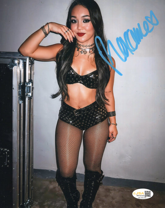 Roxanne Perez (metallic 8x10) FUNHOUSE JSA certed NXT WWE photo signed autographed