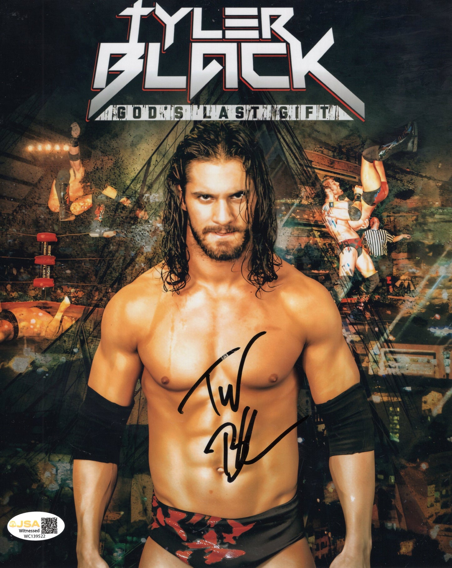 Tyler Black ROH Seth Rollins (metallic 8x10 photo) JSA COA WWE autographed signed RARE