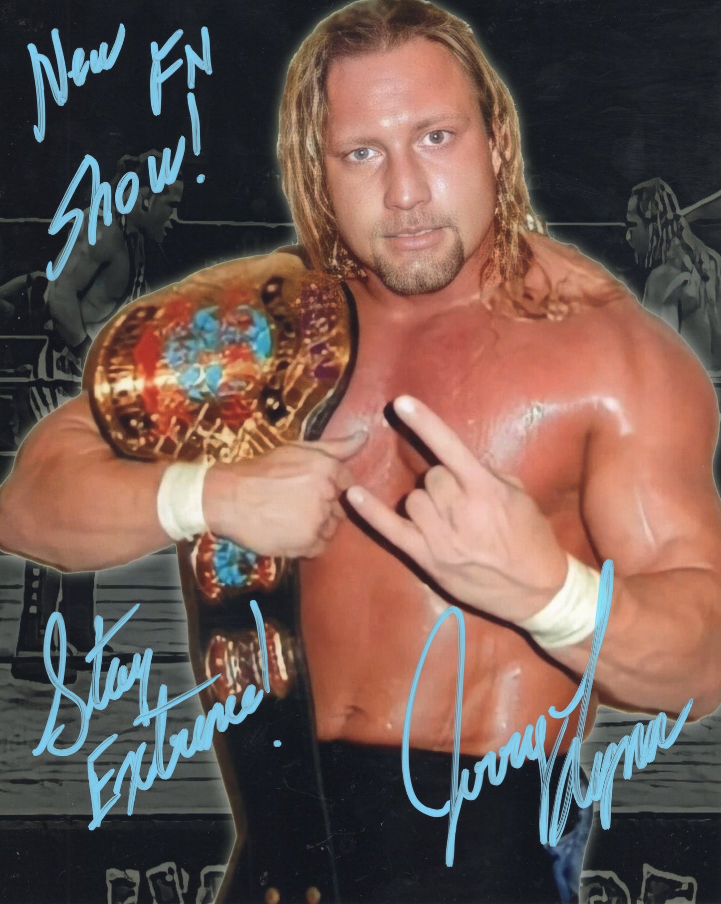 Jerry Lynn RARE ECW  WWE WCW inscribed 8x10 photo signed auto autographed