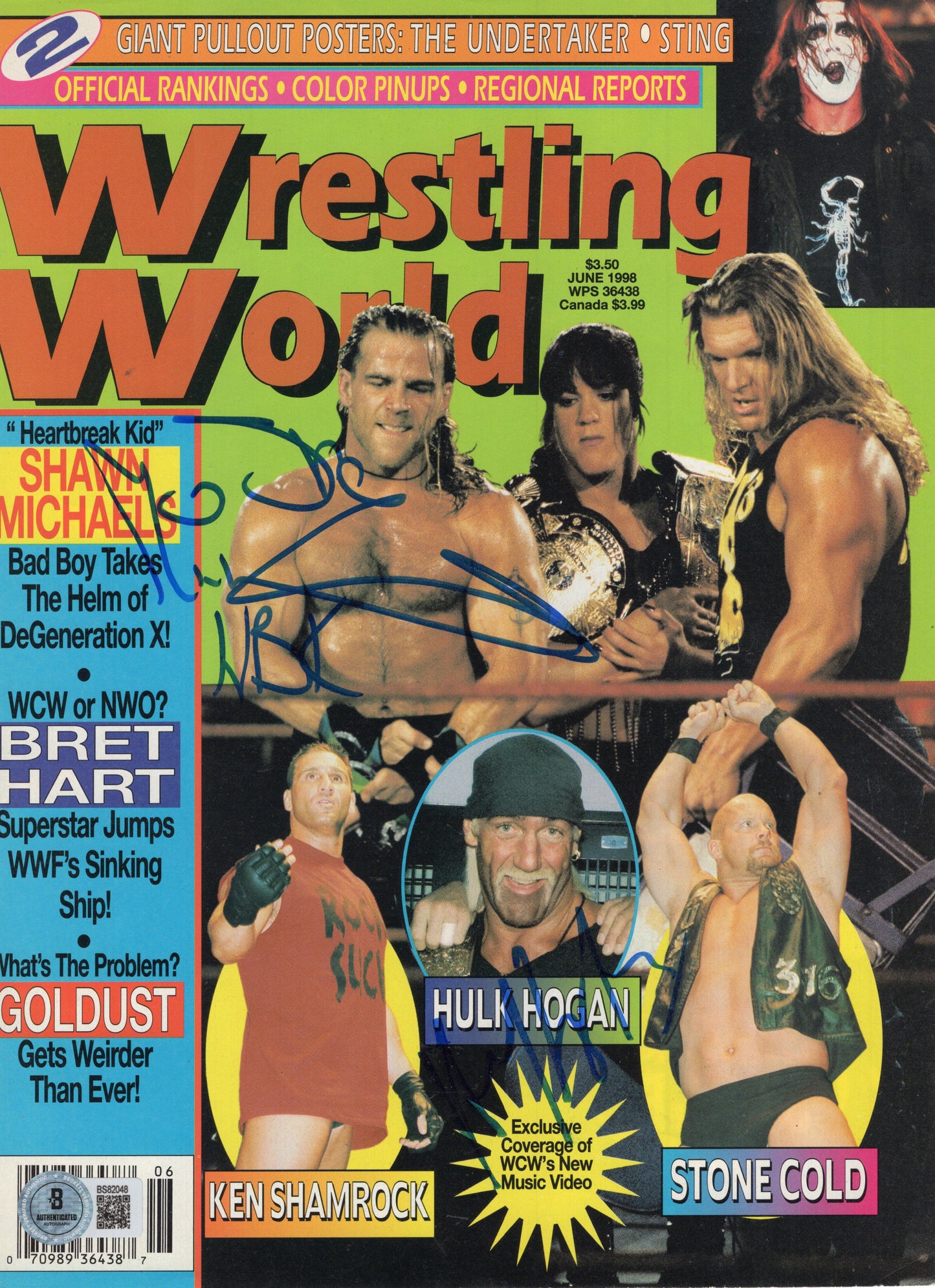 Hulk Hogan Shawn Michaels Beckett COA (magazine cover only) signed auto autographed