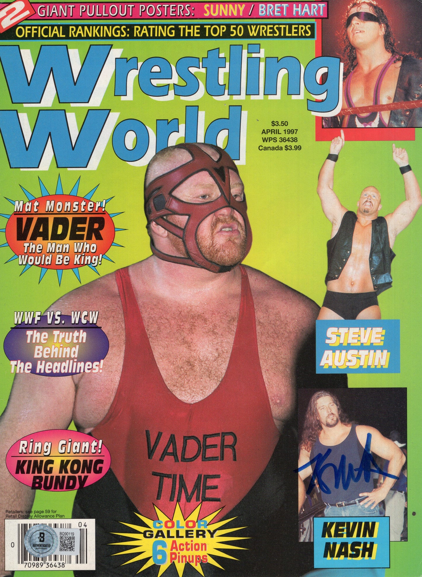 kevin Nash Beckett COA (magazine cover only) signed auto autographed