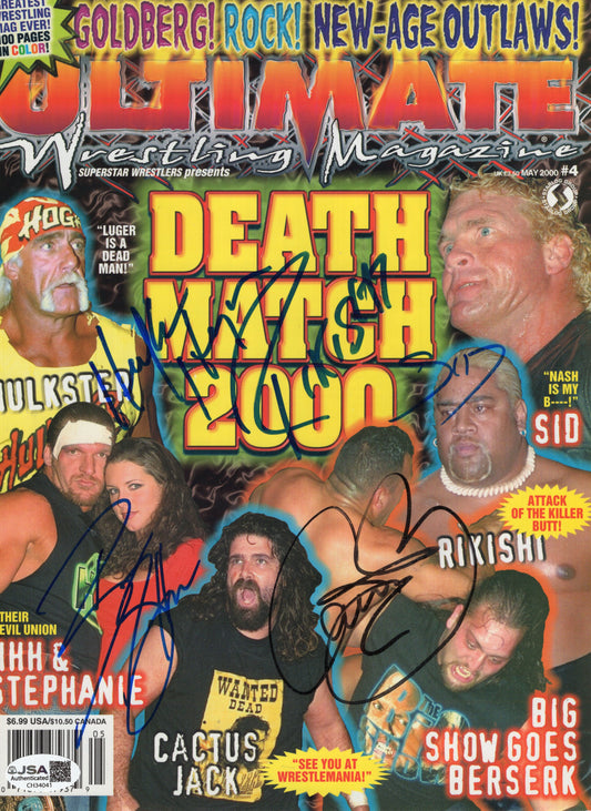 Hulk Hogan Rikisi Mick Foley Big Show Sid (magazine cover only) JSA COA signed auto autographed