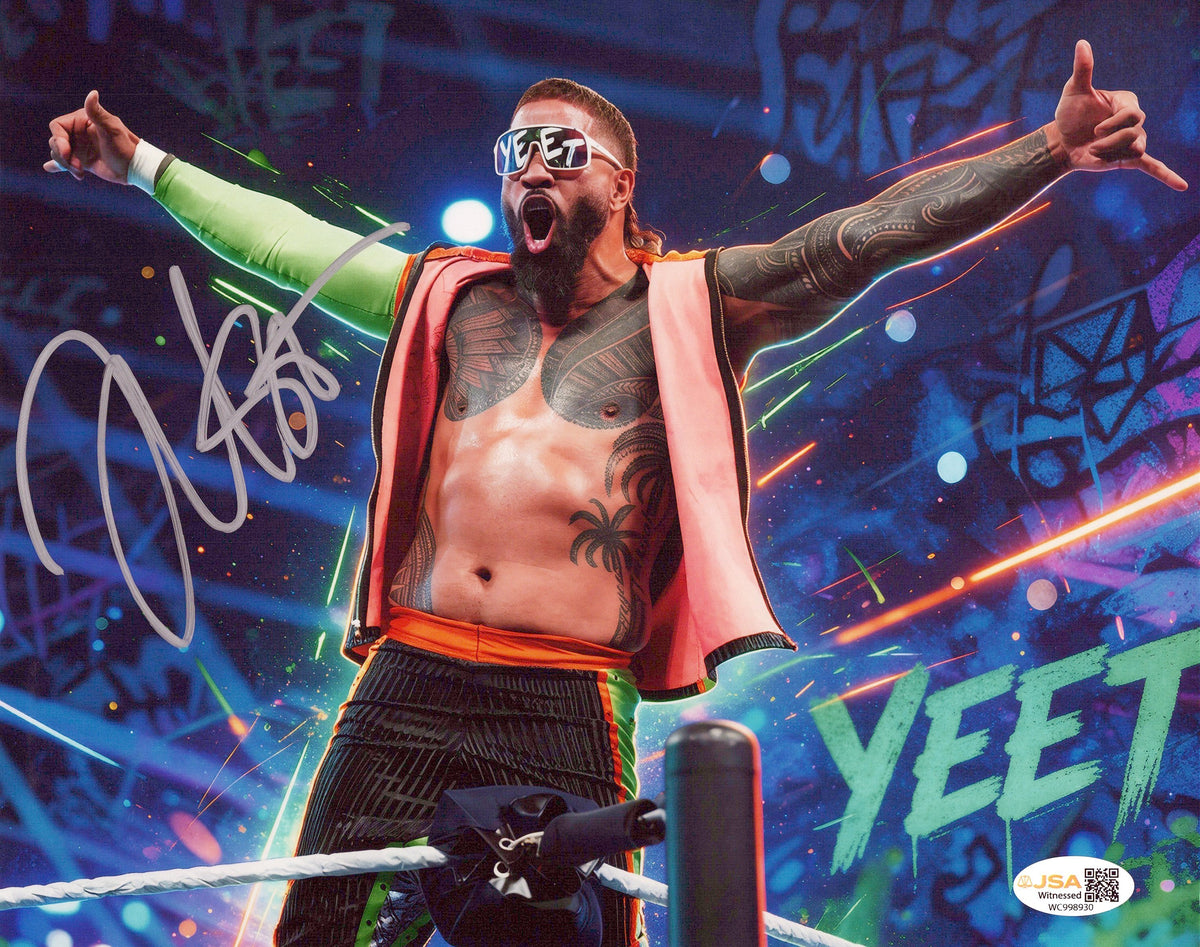 Jey Uso (metallic 8x10 photo) JSA COA FUNHOUSE METALLIC WWE autographed