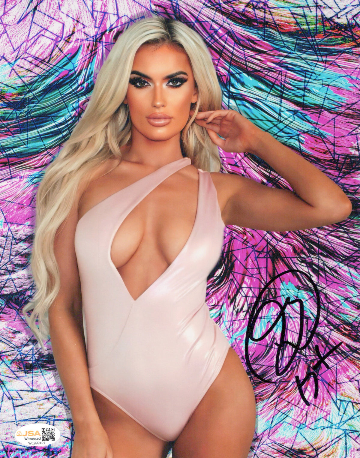 Blake Monroe Mariah May (metallic 8x10) photo signed auto autographed AEW WWE JSA COA