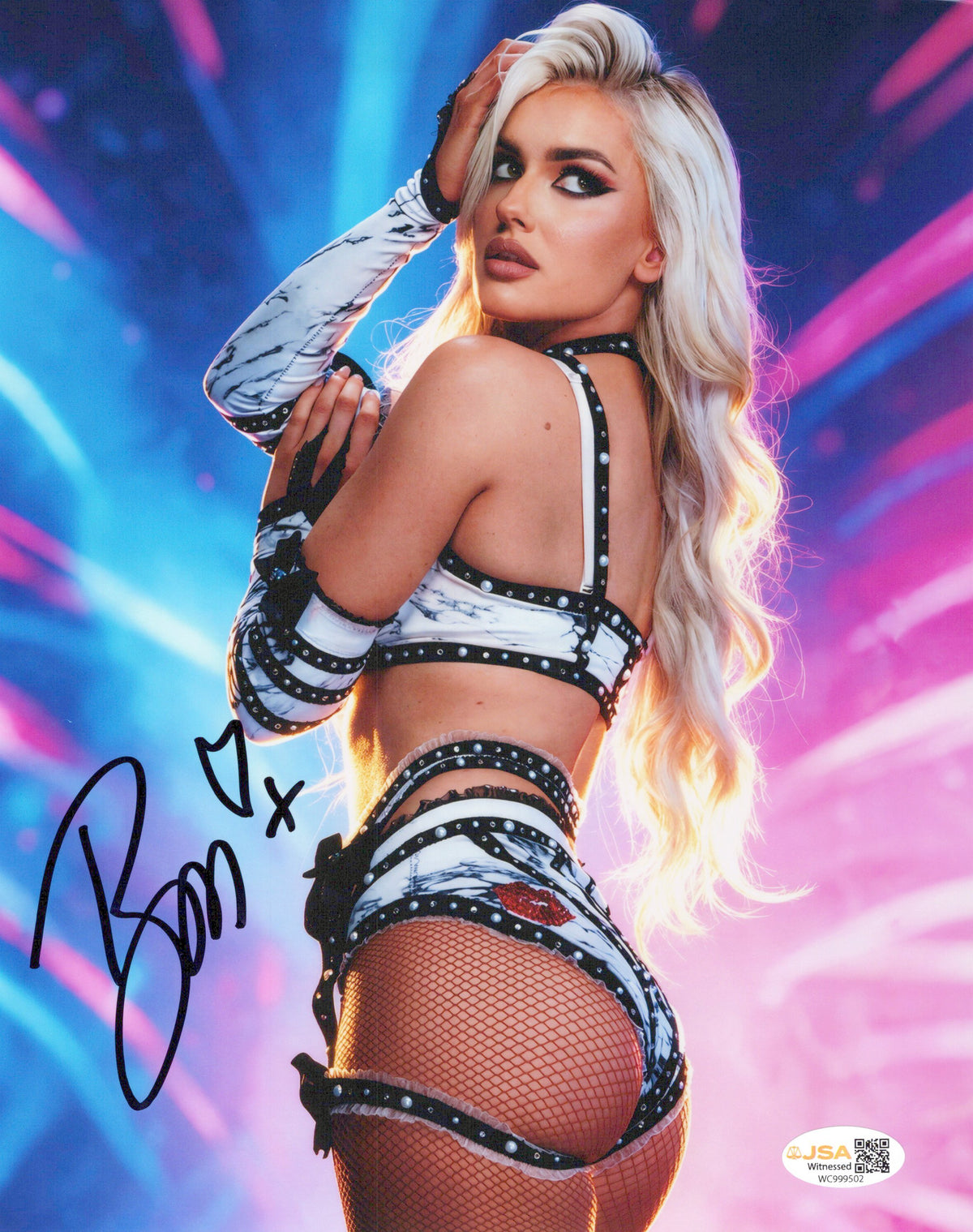 Blake Monroe Mariah May (metallic 8x10) photo signed auto autographed AEW WWE JSA COA