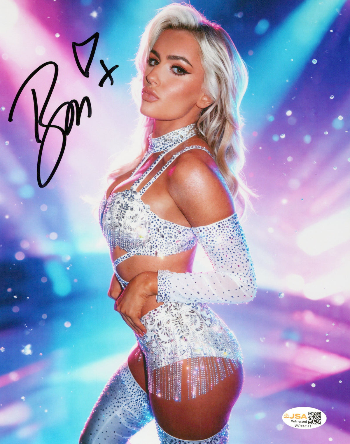 Blake Monroe Mariah May (metallic 8x10) photo signed auto autographed AEW WWE JSA COA