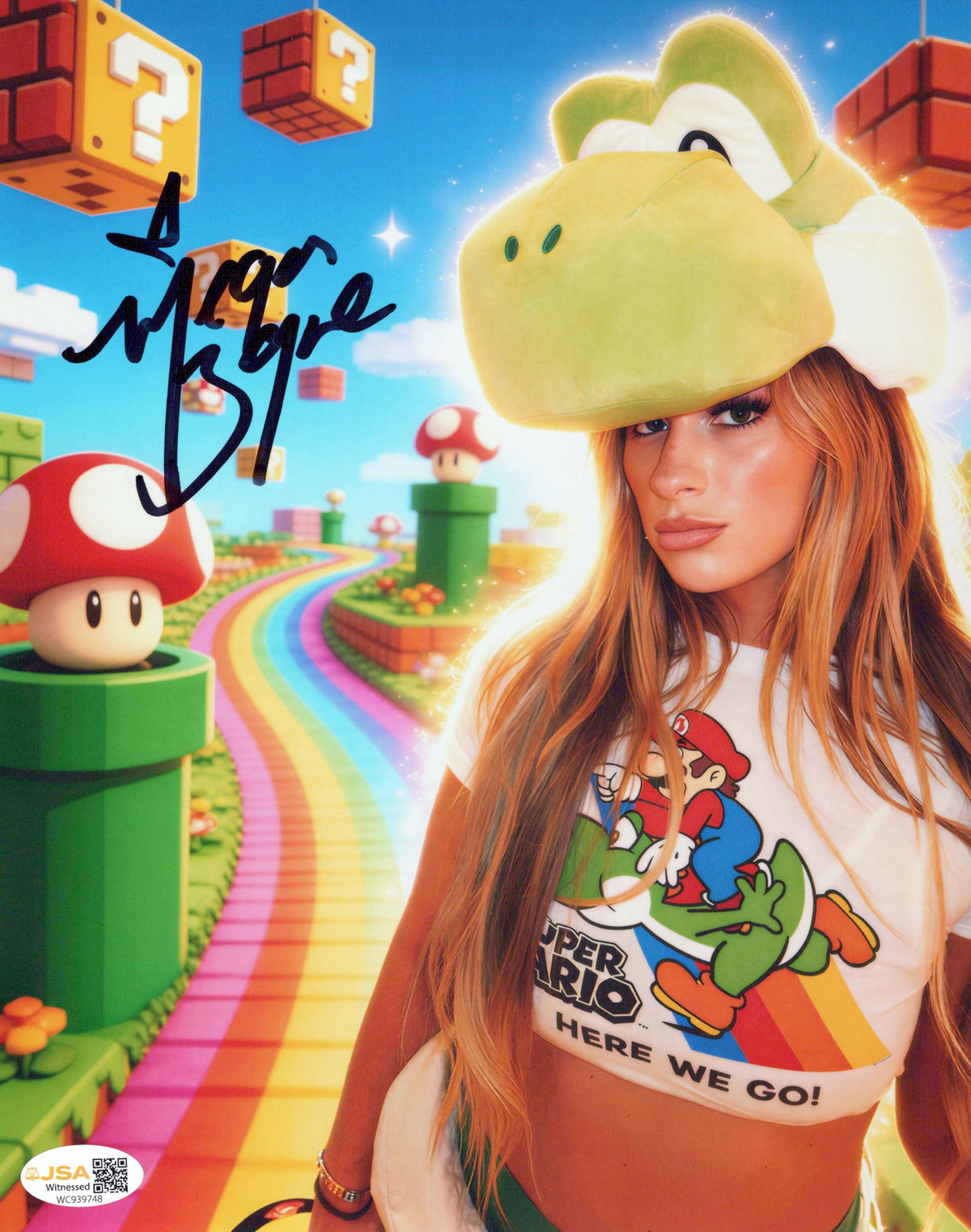 Megan Bayne (metallic 8x10 photo) FUNHOUSE JSA COA AEW autographed