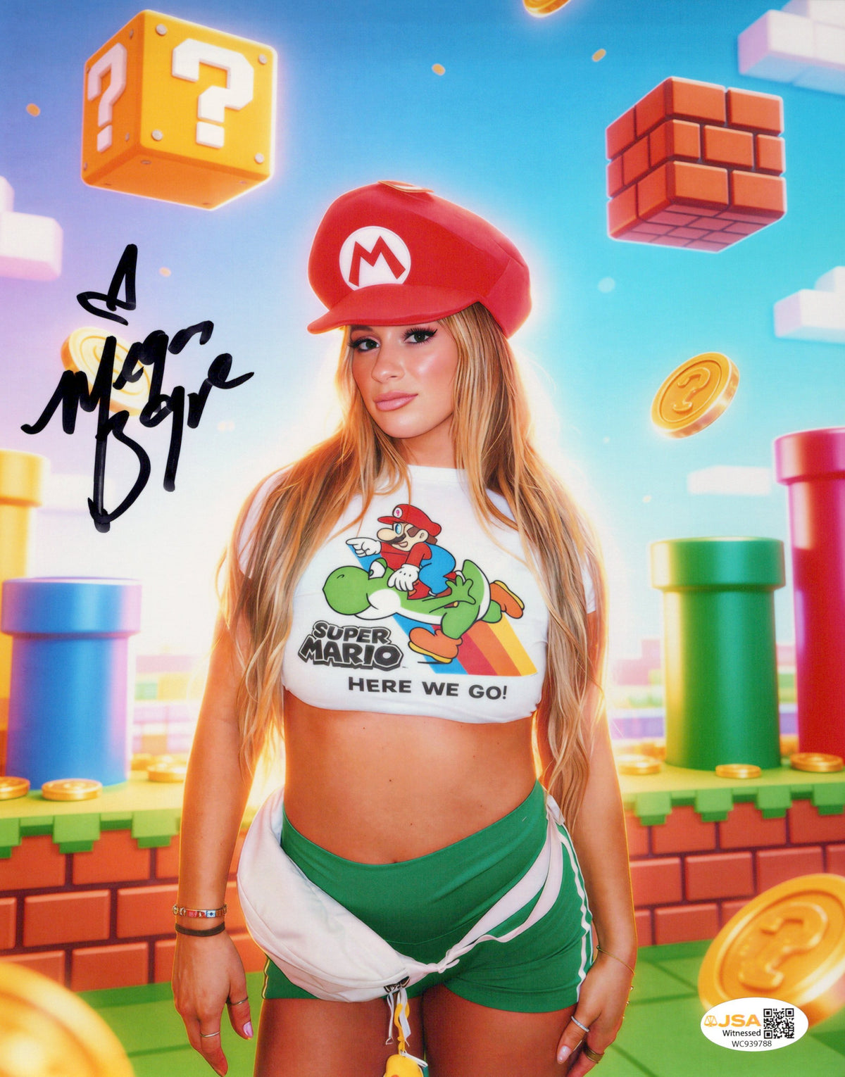 Megan Bayne (metallic 8x10 photo) FUNHOUSE JSA COA AEW autographed