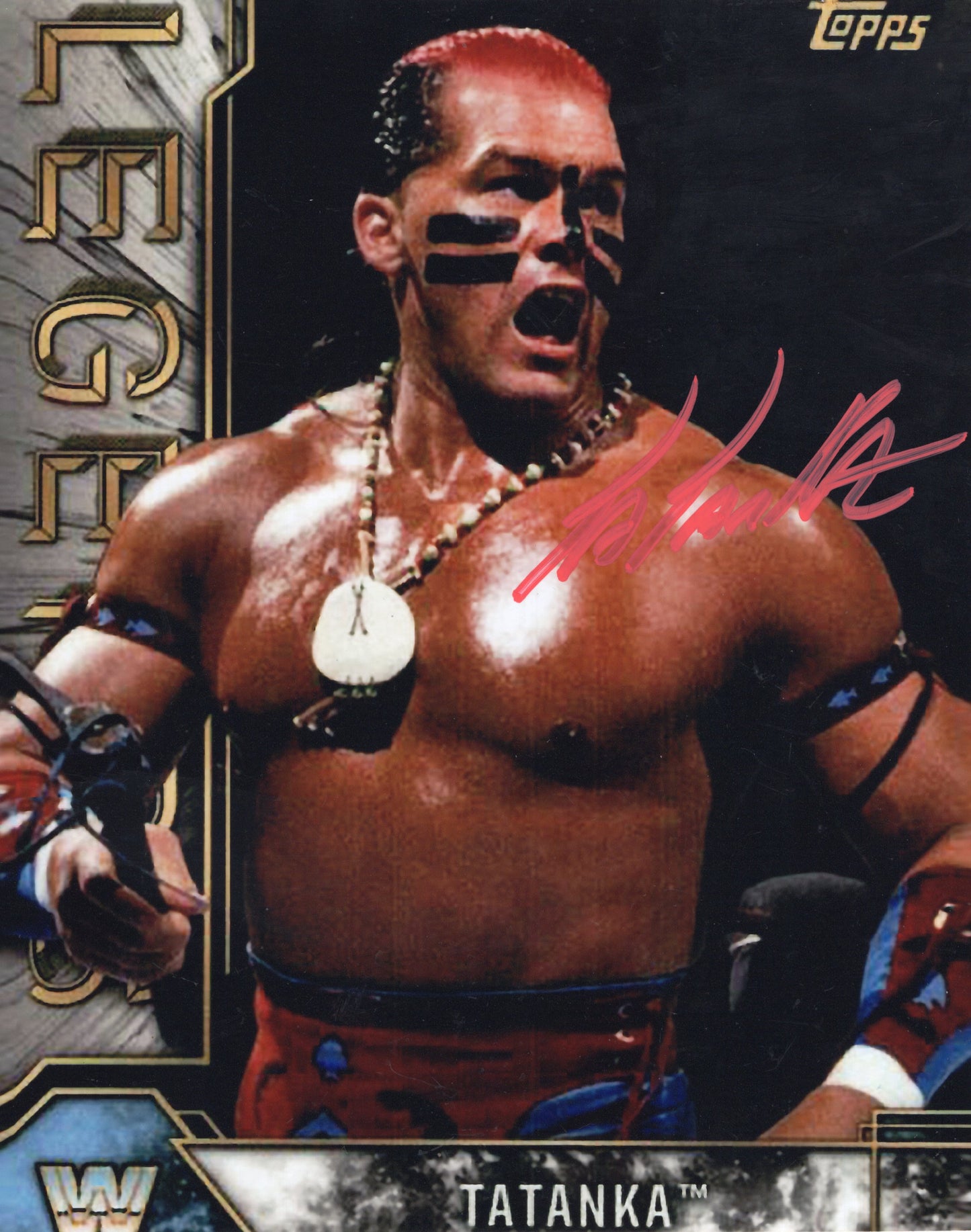 Tatanka 8x10 photo signed auto autographed WWE WWF