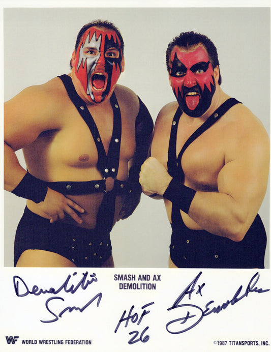 Demolition Ax Smash WWF WWE 8x10 photo signed auto autographed