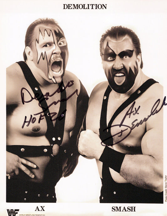 Demolition Ax Smash WWF WWE 8x10 photo signed auto autographed