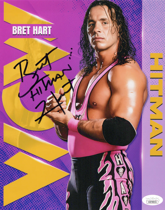 Bret Hart WCW edit Funhouse (metallic 8x10) JSA WWE photo signed