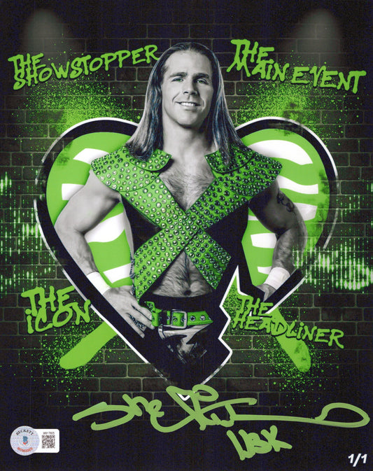 HBK Shawn Michaels (metallic 8x10) funhouse wwe beckett COA photo signed autographed RARE