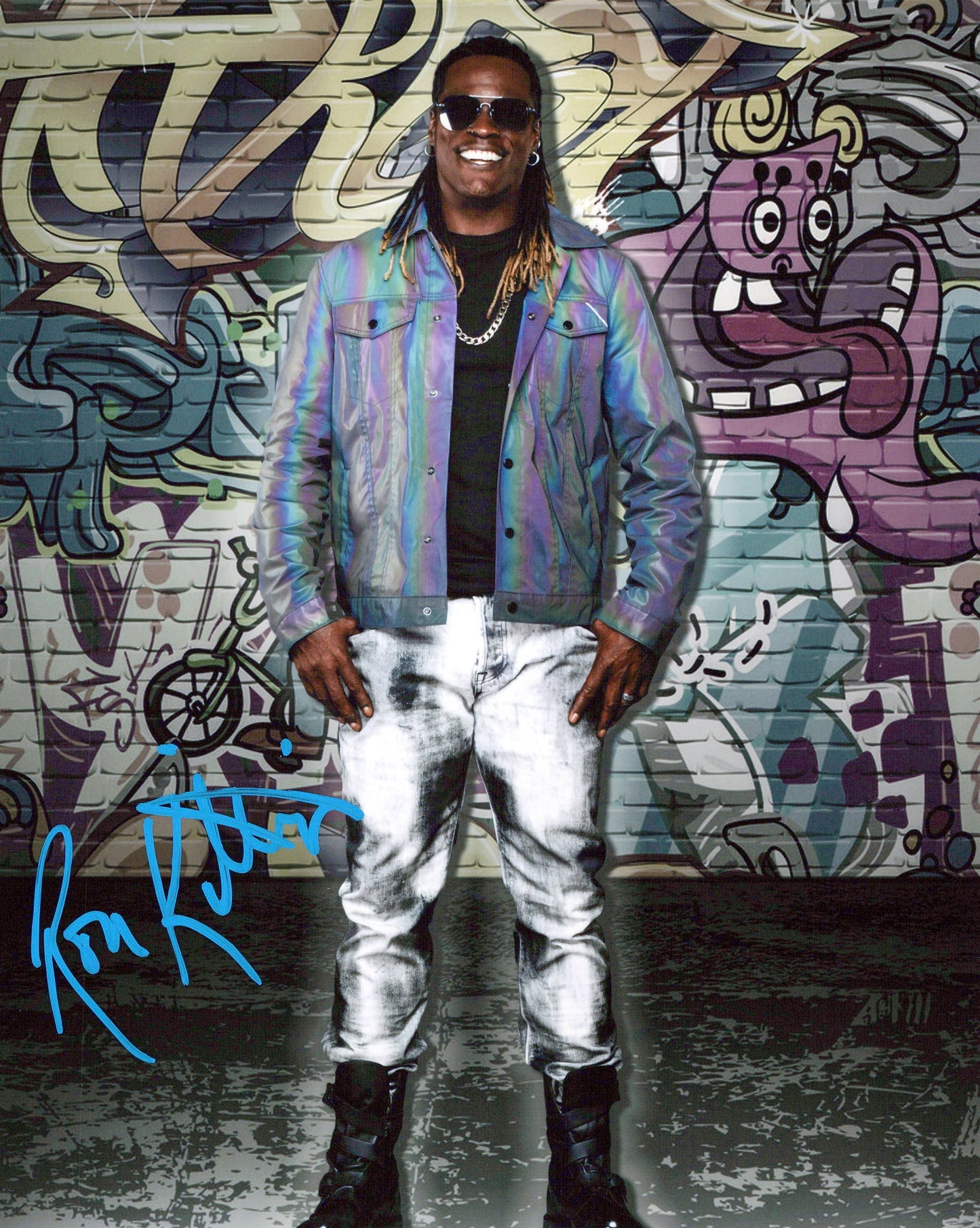 R Truth Ron Killings (metallic 8x10) funhouse photo signed auto autographed WWE