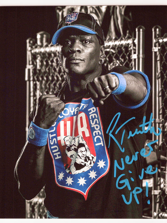 R Truth Ron Killings (metallic 8x10) funhouse photo signed auto autographed WWE inscribed