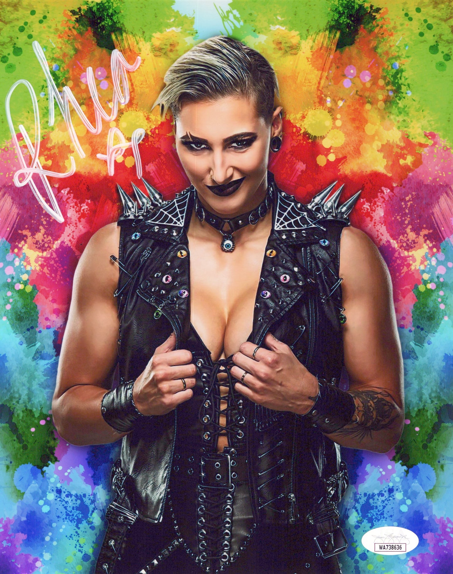Rhea Ripley (8x10 metallic) jsa coa Funhouse MAMI photo signed auto autographed