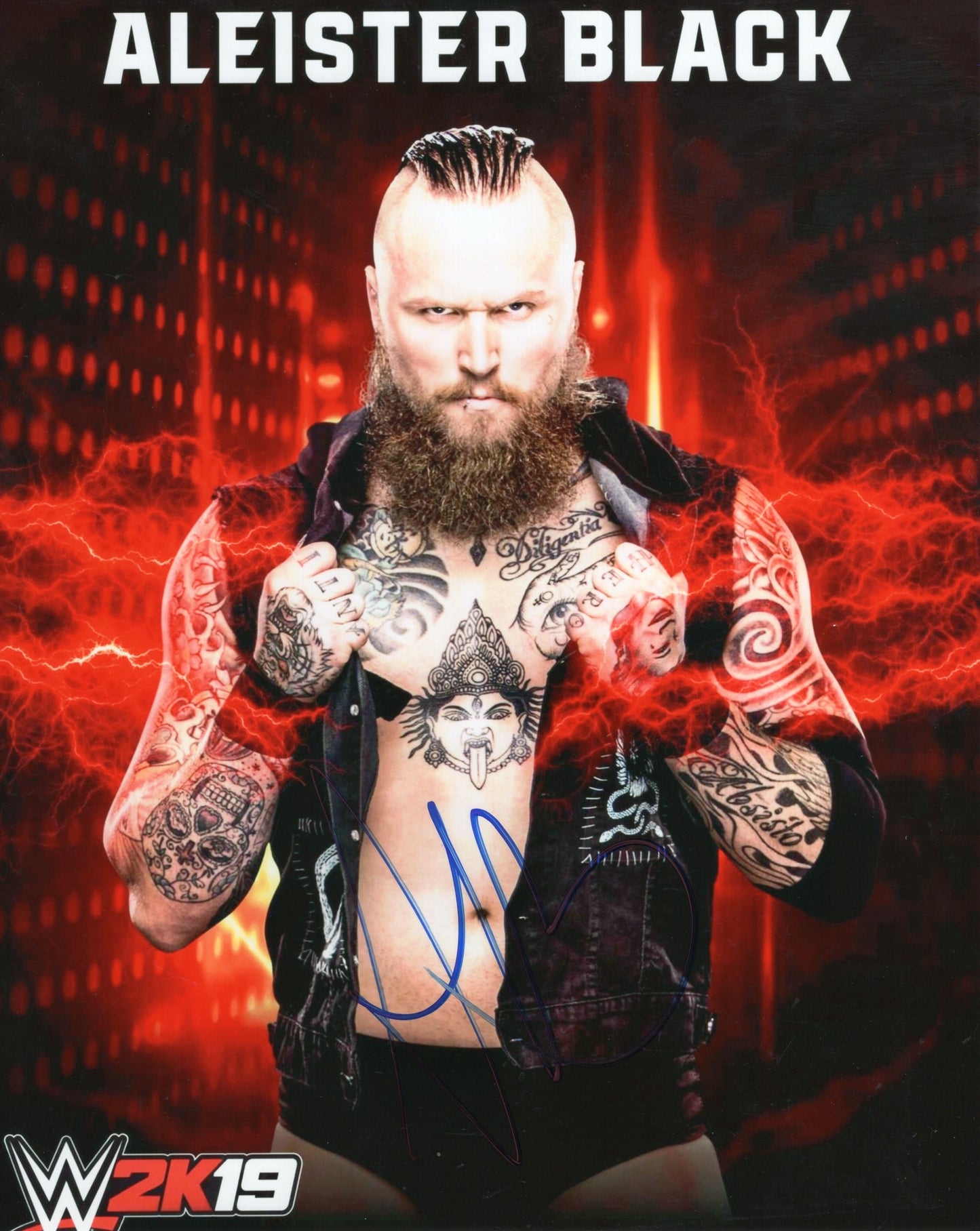 Aleister Black aka Malakai Black (8x10) WWE AEW photo signed auto autographed