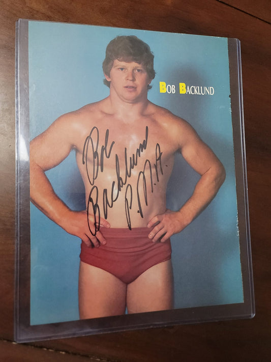 Bob Backlund inscribed (magazine page) photo signed auto autographed WWF